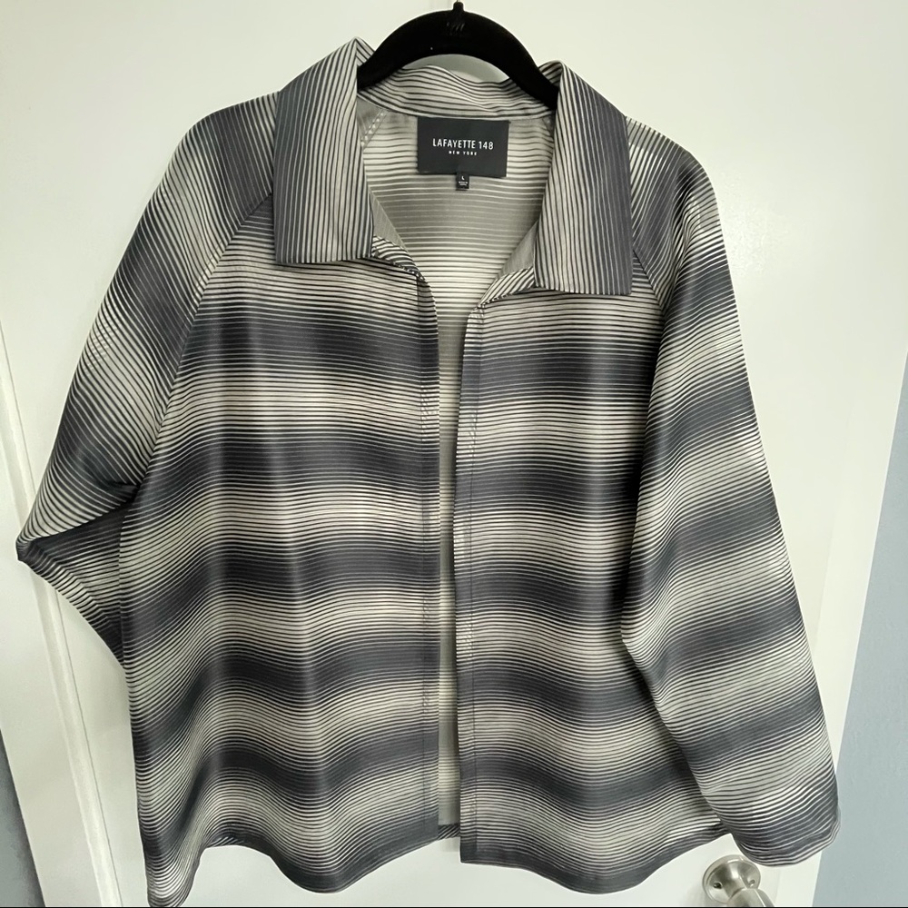 Lafayette148 sheer stripe jacket